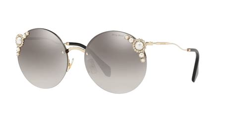 Miu Miu MU52TS Pale Gold / Gradient Grey Mirror Silver